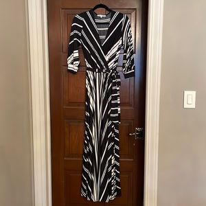 BURU • Willodean Wrap Dress • black/white • small/medium